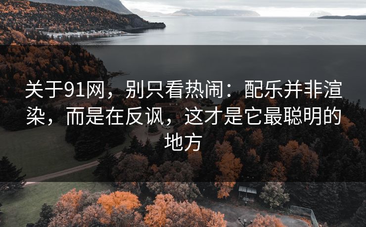 关于91网，别只看热闹：配乐并非渲染，而是在反讽，这才是它最聪明的地方