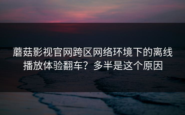 蘑菇影视官网跨区网络环境下的离线播放体验翻车？多半是这个原因