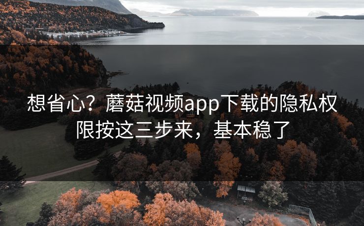 想省心？蘑菇视频app下载的隐私权限按这三步来，基本稳了