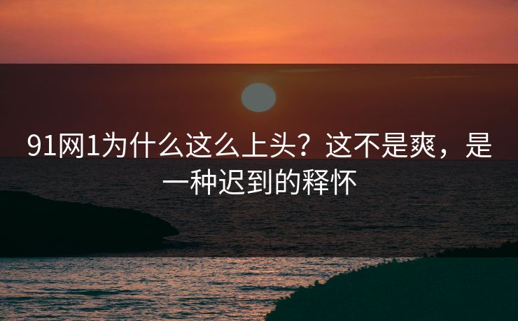 91网1为什么这么上头？这不是爽，是一种迟到的释怀