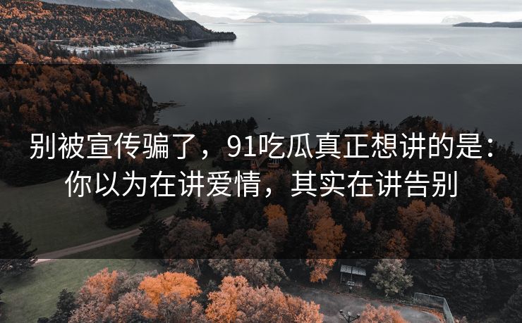 别被宣传骗了，91吃瓜真正想讲的是：你以为在讲爱情，其实在讲告别