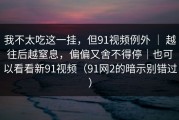 我不太吃这一挂，但91视频例外 ｜ 越往后越窒息，偏偏又舍不得停｜也可以看看新91视频（91网2的暗示别错过）