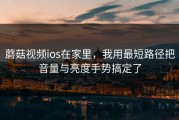 蘑菇视频ios在家里，我用最短路径把音量与亮度手势搞定了