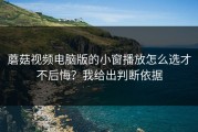 蘑菇视频电脑版的小窗播放怎么选才不后悔？我给出判断依据