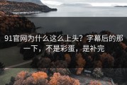 91官网为什么这么上头？字幕后的那一下，不是彩蛋，是补完