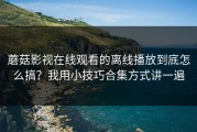 蘑菇影视在线观看的离线播放到底怎么搞？我用小技巧合集方式讲一遍