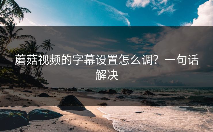 蘑菇视频的字幕设置怎么调？一句话解决