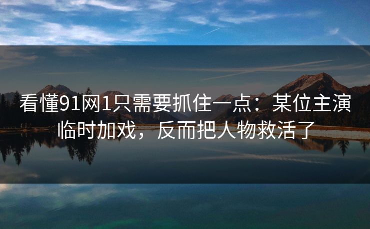 看懂91网1只需要抓住一点：某位主演临时加戏，反而把人物救活了