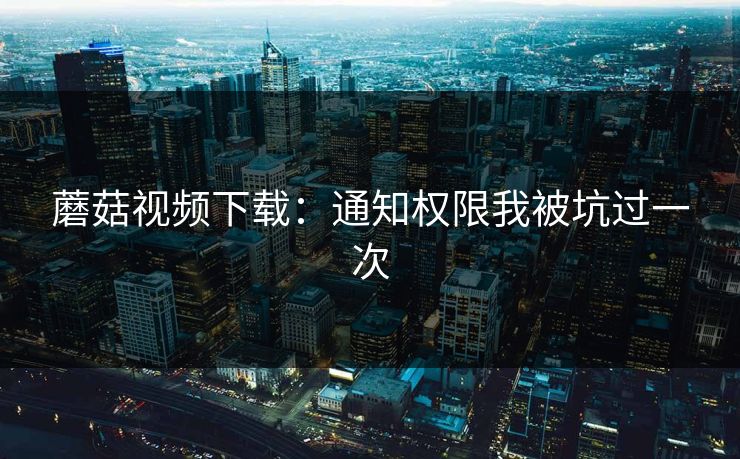 蘑菇视频下载：通知权限我被坑过一次