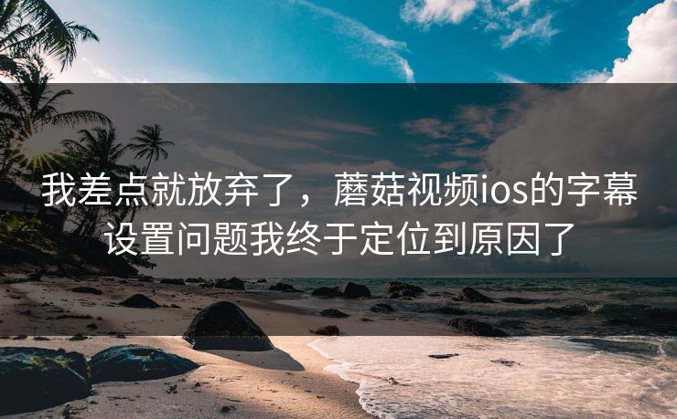 我差点就放弃了，蘑菇视频ios的字幕设置问题我终于定位到原因了