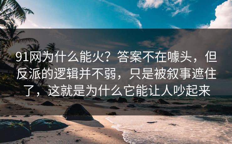 91网为什么能火？答案不在噱头，但反派的逻辑并不弱，只是被叙事遮住了，这就是为什么它能让人吵起来