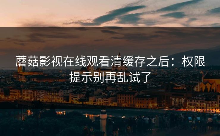 蘑菇影视在线观看清缓存之后：权限提示别再乱试了